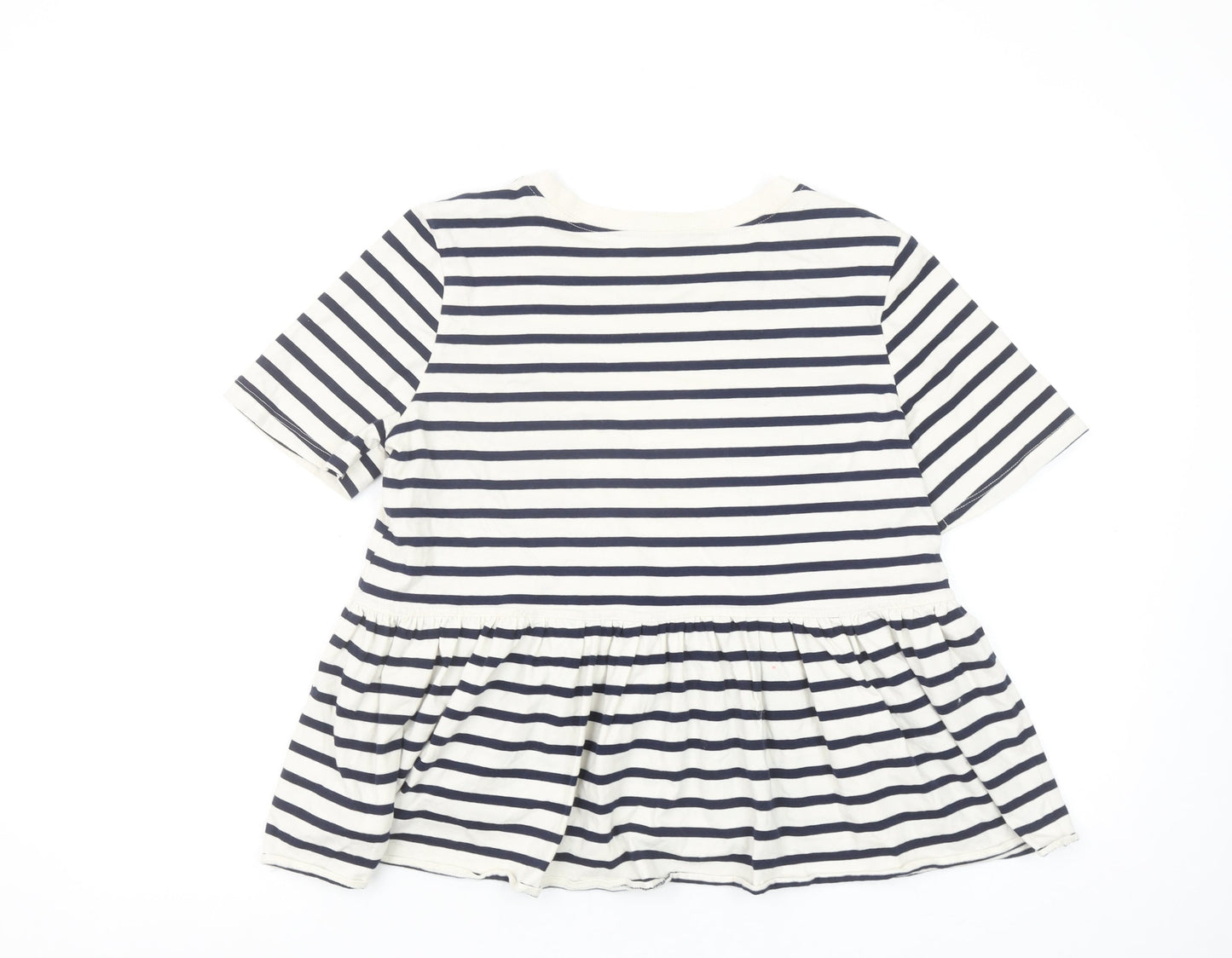 Zara Women Multicoloured Striped Relaxed Cotton Tunic T-Shirt S