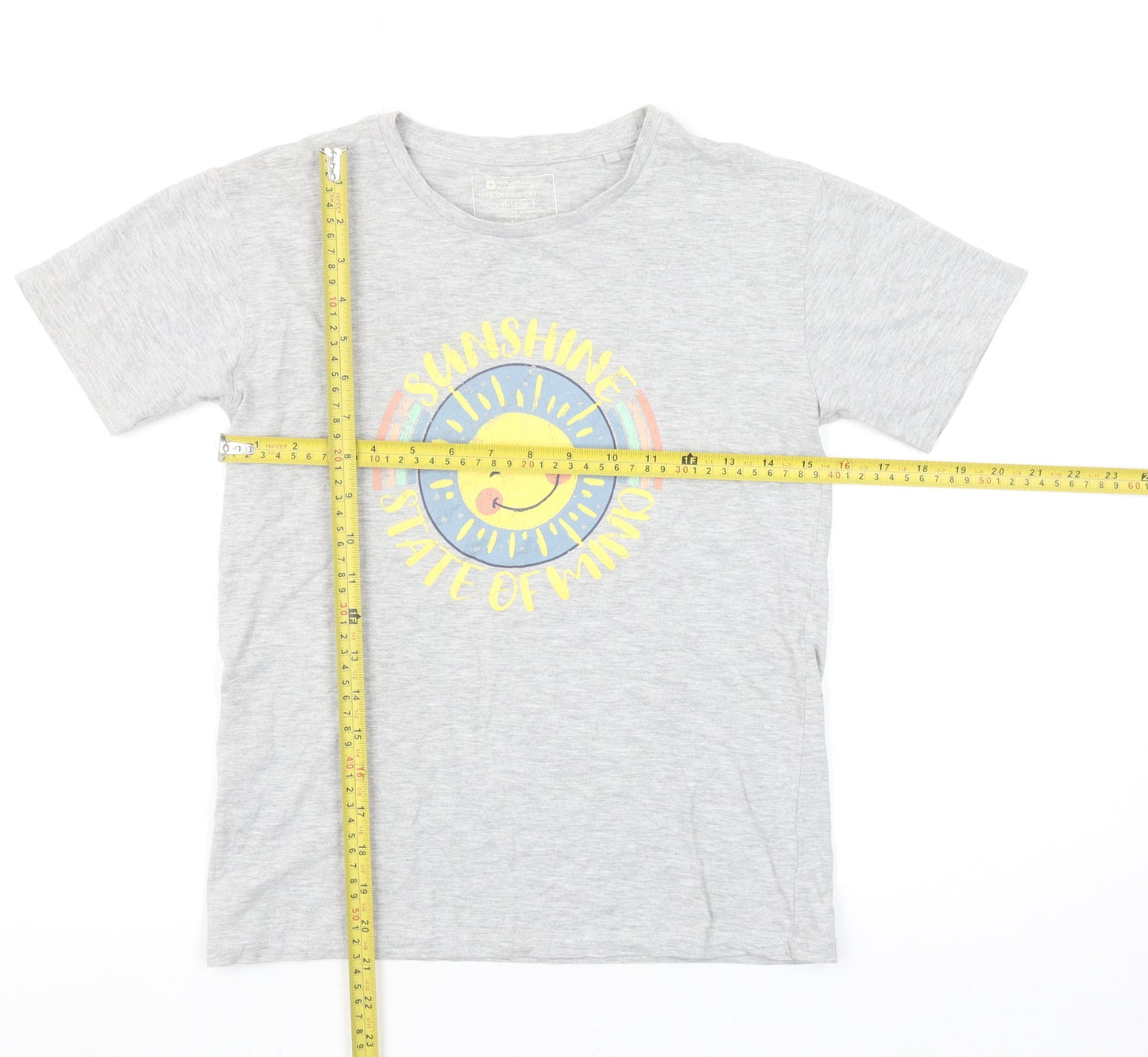 Mountain Warehouse Girls Grey Sunshine Graphic Cotton T-Shirt 11-12 Years