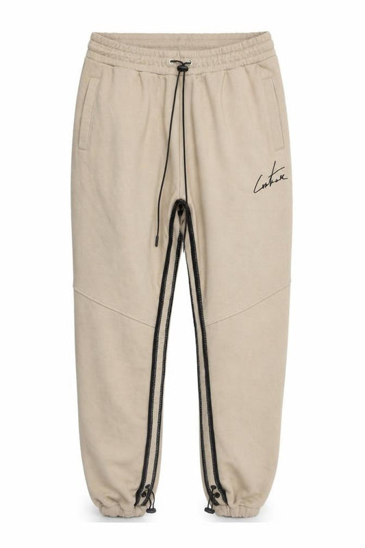 Couture Beige Womens Jogger Trousers M Regular Fit Zip Detail