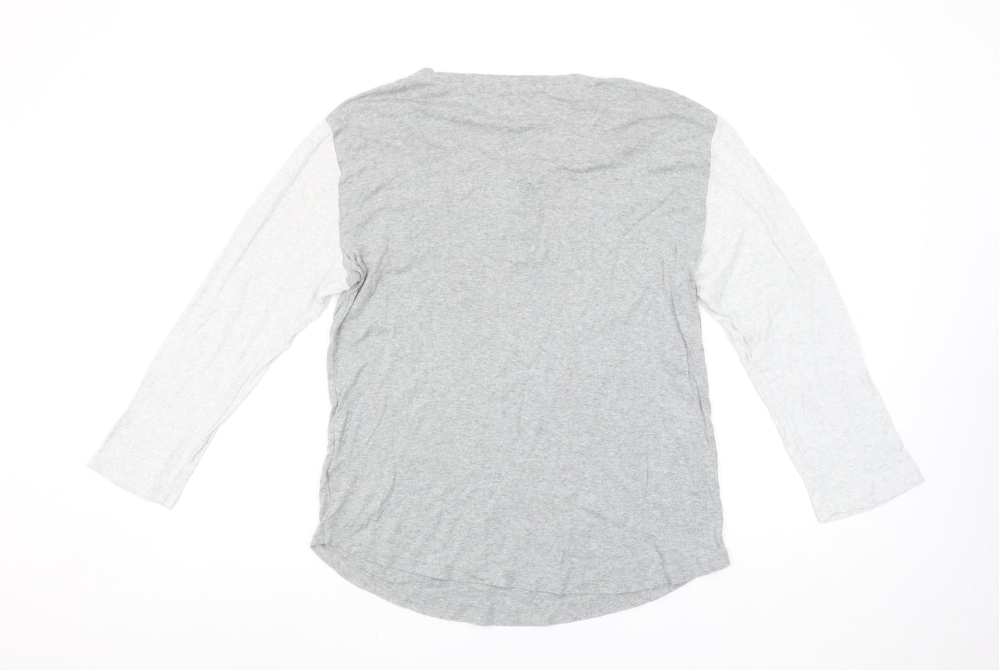 Gap Women's Grey Henley 3/4 Sleeve Cotton Modal T-Shirt XL