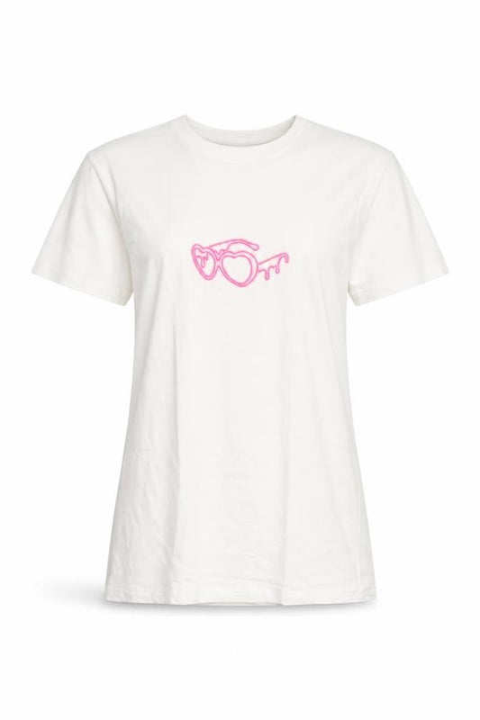 Love Island Womens White Cotton T-Shirt Size S Casual Summer Top