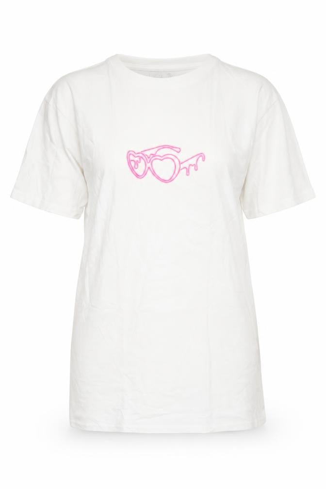 I Saw It First Women White Love Island Cotton T-Shirt Size S