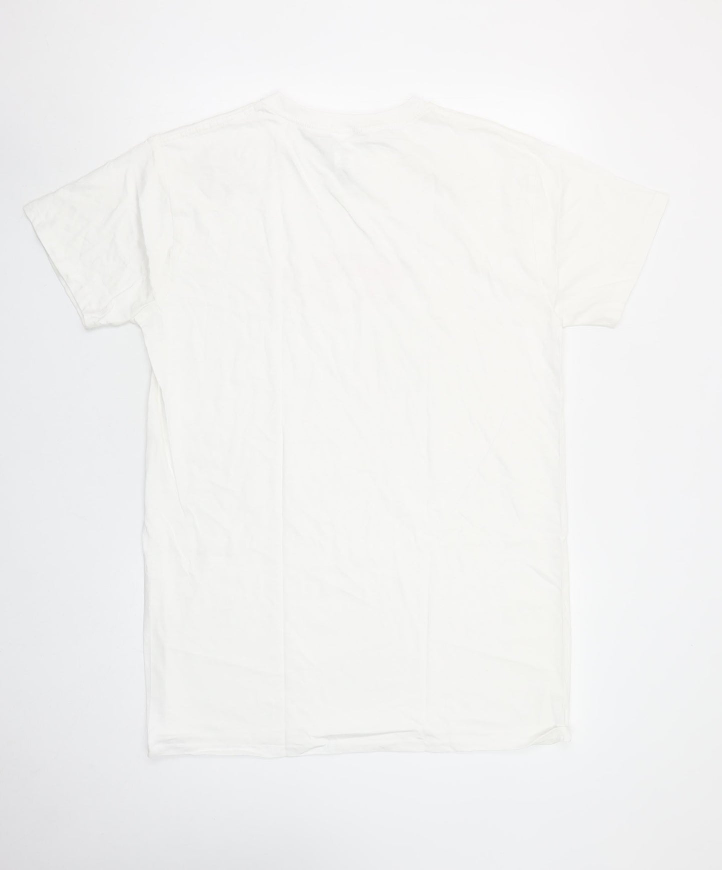 Love Island Women’s White Cotton T-Shirt Size S Crew Neck Short Sleeve