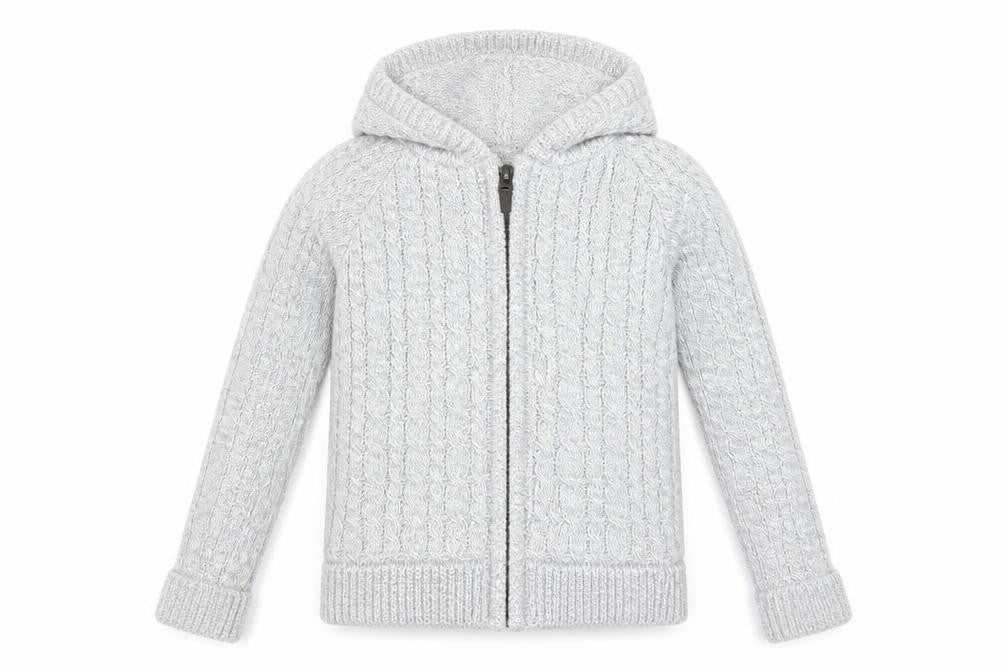 SoulCal & Co Boys Grey Hooded Cable-Knit Cardigan 9-10 Years Toggle Zip Warm