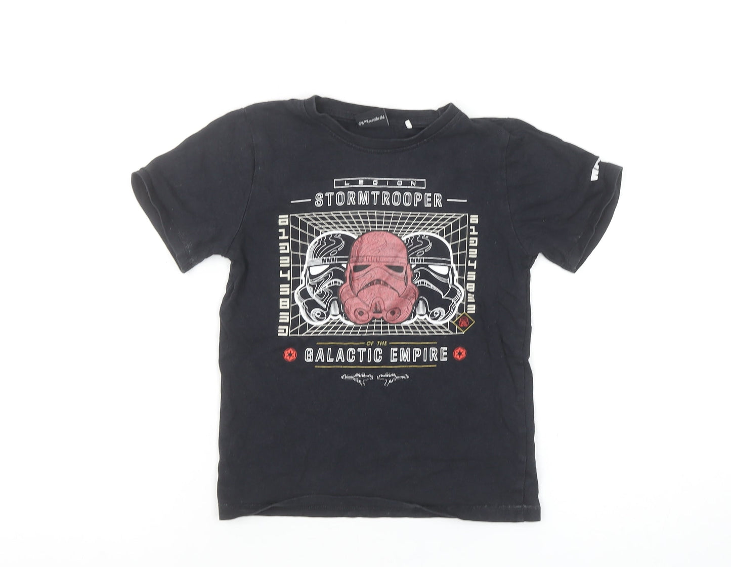 M&Co Boys Black Star Wars Stormtrooper Graphic T-Shirt 6-7 Years
