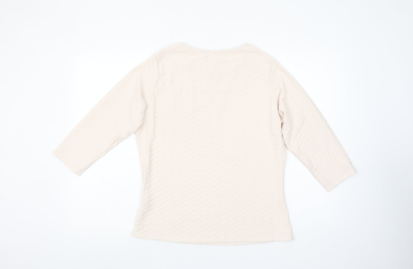 Honor Millburn Women’s Ivory 3/4 Sleeve Stretch Blouse Size 12