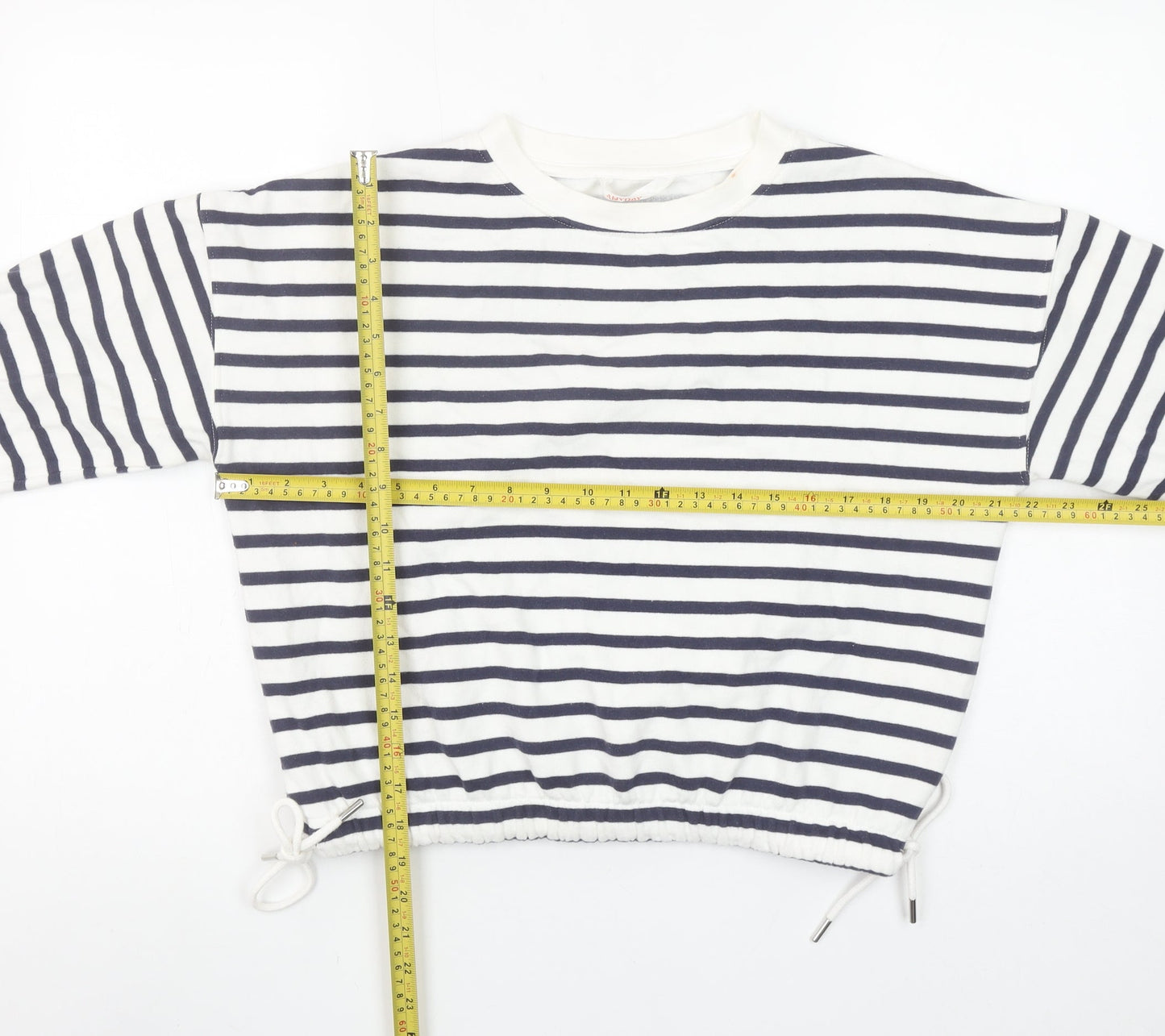 John Lewis ANYDAY Womens Navy Stripe Pullover Sweatshirt Small