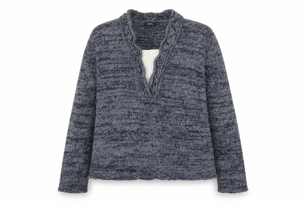 Dash Women's Blue Chunky Knit V-Neck Jumper Size 16