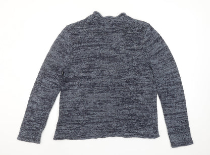 Dash Women's Blue Chunky Knit V-Neck Jumper Size 16