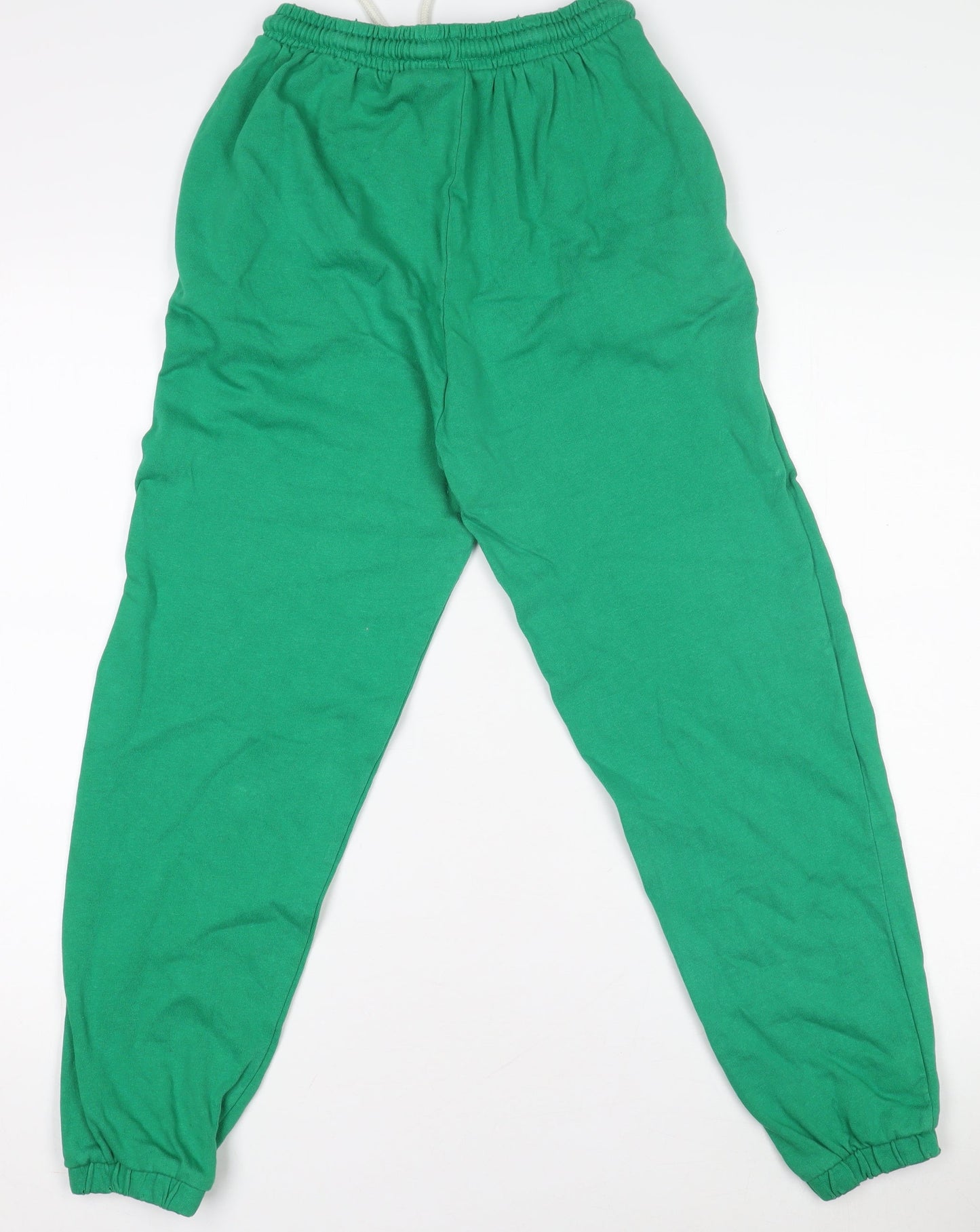 Zara Women Green Cotton Relaxed Sweatpants Size 8
