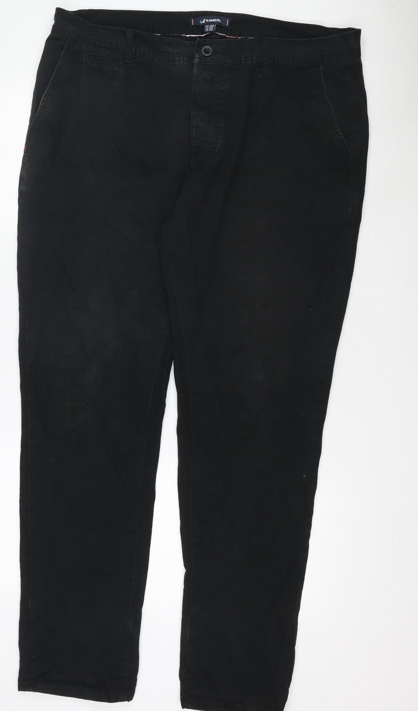 Kangol Men's Black 2XL Chino Trousers Regular Fit Cotton Blend