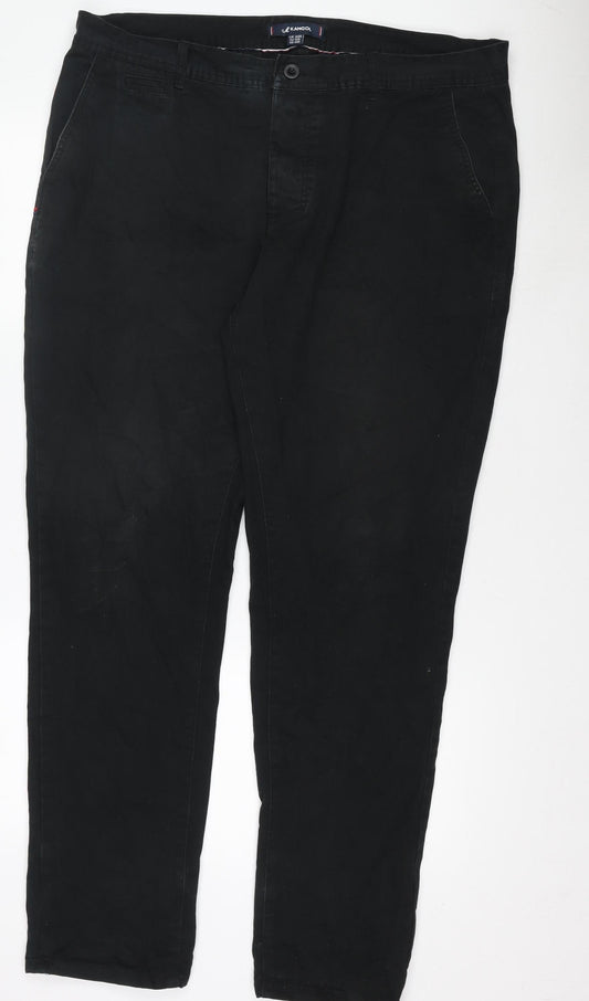 Kangol Men's Black 2XL Chino Trousers Regular Fit Cotton Blend