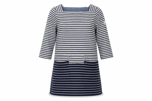 Joules Women Blue Striped Cotton Shift Dress Size 12 Nautical Style