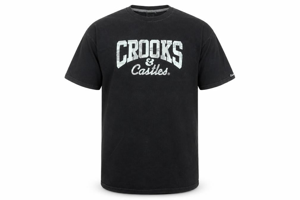 Crooks & Castles Men's Black XL Graphic Crew Neck Cotton T-Shirt