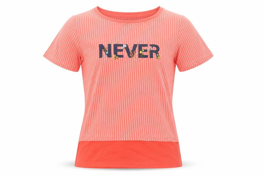 Voir Jeans Women's Pink Striped Sequin T-Shirt Size S