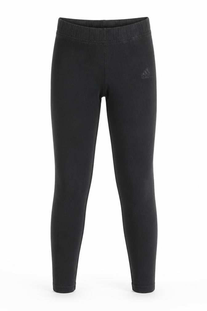 adidas Girls Black Ankle Leggings Size 10 Years Stretch Cotton Blend