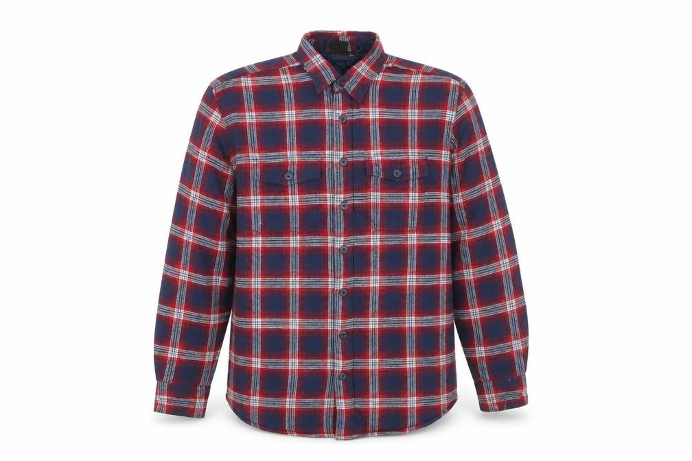 Watsons Men's Blue Red Check Flannel Lined Cotton Shirt Size L