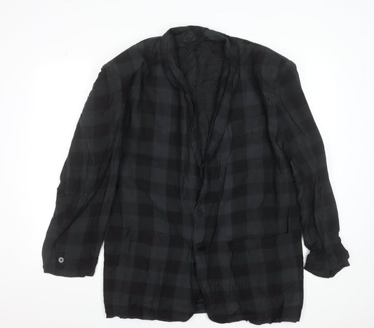 French Connection Men’s Grey Check Blazer L Regular Fit Cotton Jacket