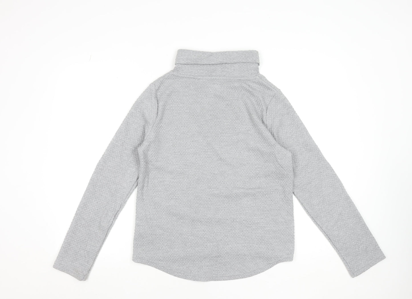 Souluxe Women’s Grey Roll Neck Long Sleeve Basic Top Size S