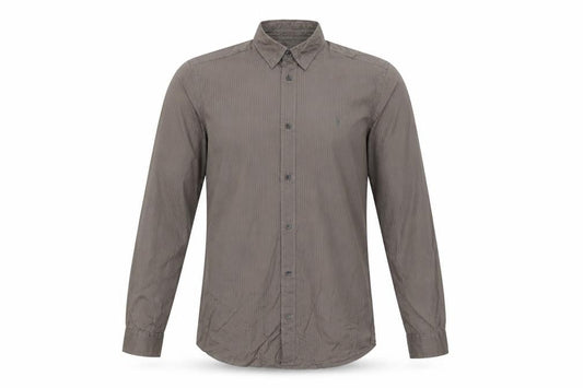 AllSaints Men's Brown Slim Fit Long Sleeve Button-Up Shirt Size S