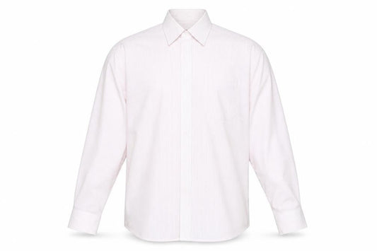 Marks & Spencer Men's Pink Striped Long Sleeve Dress Shirt 15.5in Collar