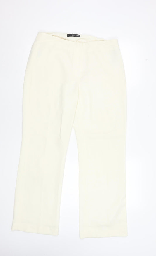 Blue Leaf Women Ivory Polyester Dress Pants Size 14