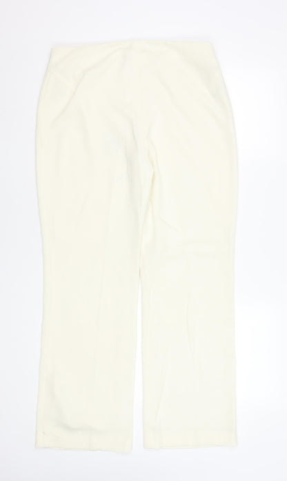 Blue Leaf Women Ivory Polyester Dress Pants Size 14