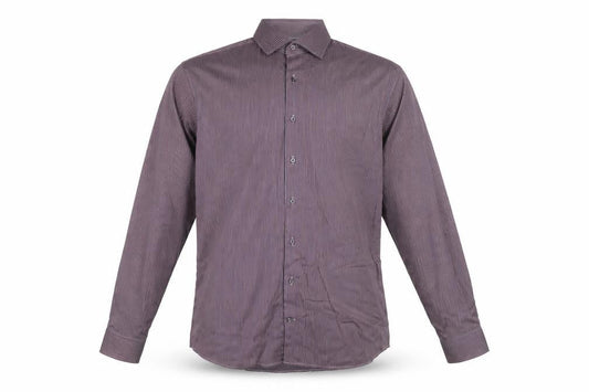 Seidensticker Men's Red Striped Long Sleeve Cotton Dress Shirt 16in Collar Regular Fit