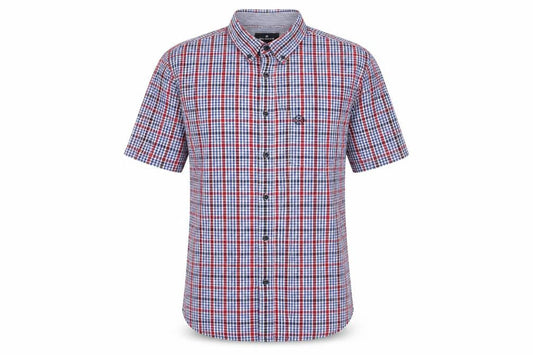 Marks & Spencer Men's Multicoloured Check Short Sleeve Cotton Button-Up Shirt M 38-40"