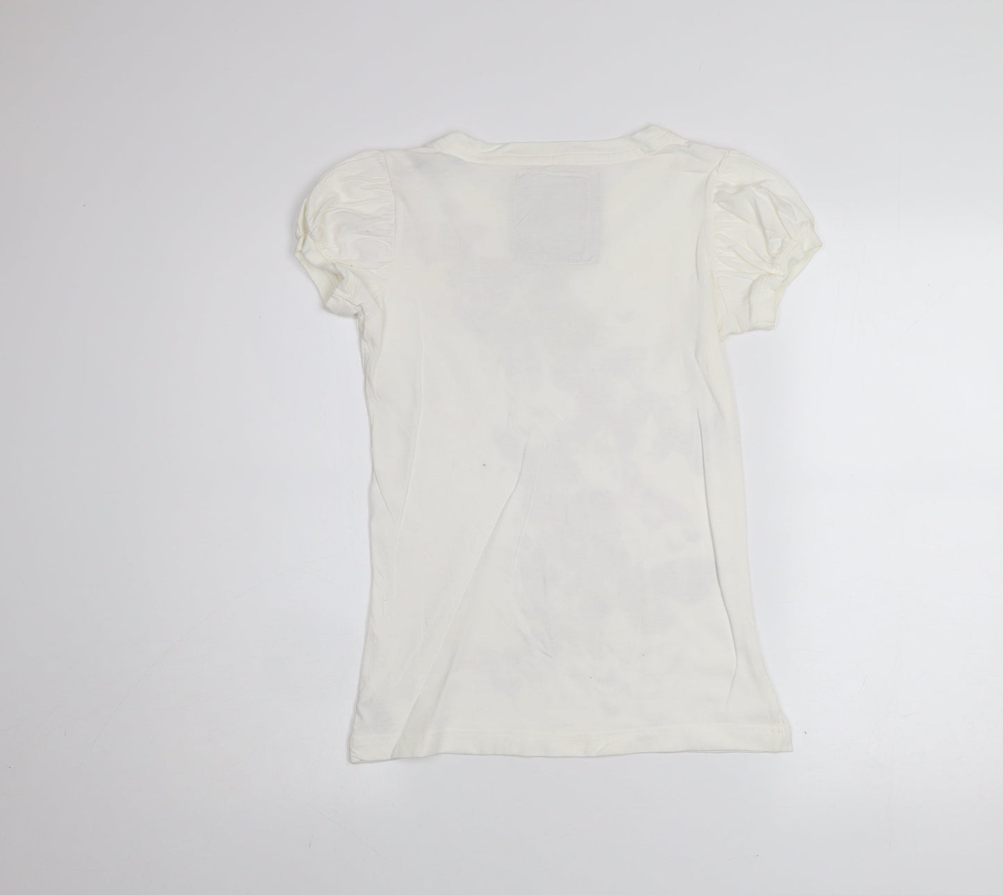 Marks and Spencer Women Ivory Butterfly T-Shirt Short Sleeve 100% Cotton Indigo JNR