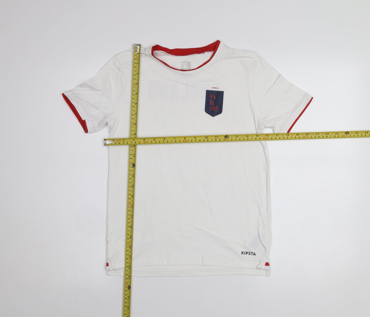 Kipsta Boys White England Football T-Shirt 10-11 Years Short Sleeve