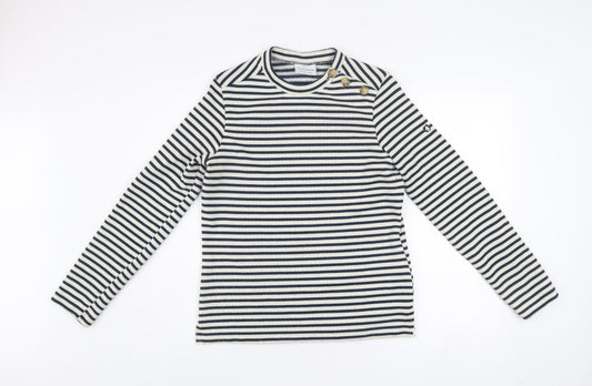 Craghoppers Women's Navy Stripe Crew Neck Jumper UK 12 Long Sleeve