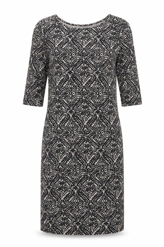 River Island Women’s Black Geometric Bodycon Dress Size 10