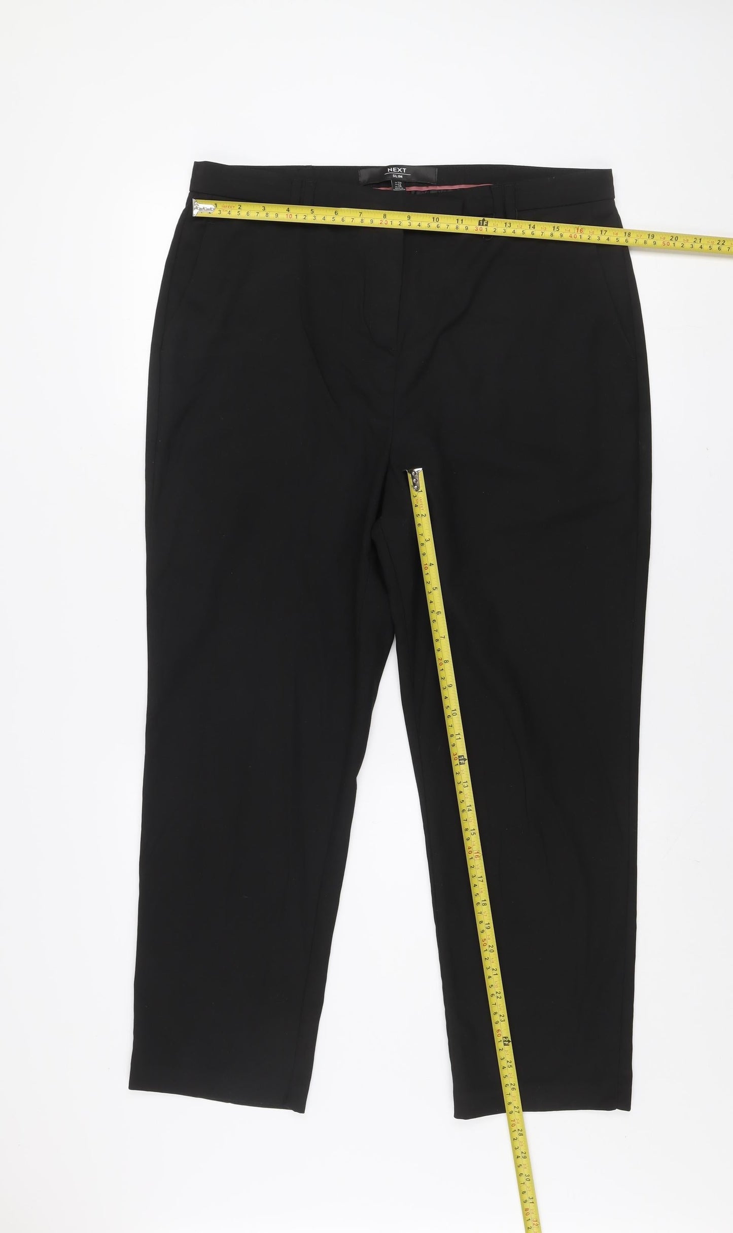 Next Men's Black Regular Fit Dress Pants Trousers Size 15R