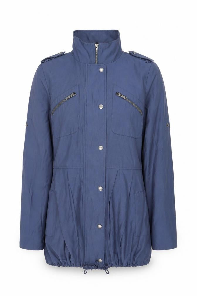 Warehouse Women’s Blue Military Jacket Size 8 Cotton Blend