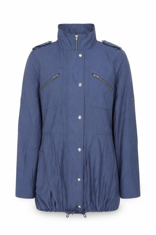 Warehouse Women’s Blue Military Jacket Size 8 Cotton Blend