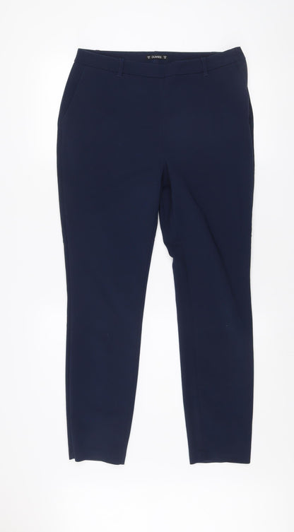 Additional front view of Dunnes Women's Blue Slim Fit Tailored Trousers, size 12
