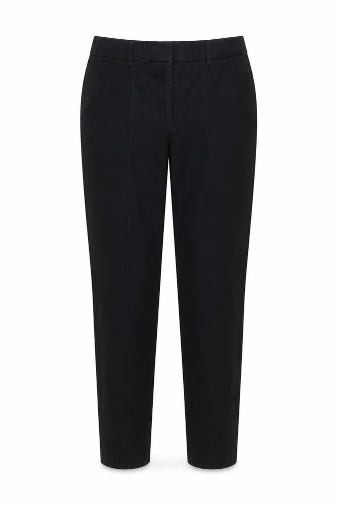 Next Women Black Slim Fit Tailored Cotton Trousers Size 12