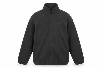 Front view of ASOS DESIGN Men's Black Fleece Zip Jacket, size S
