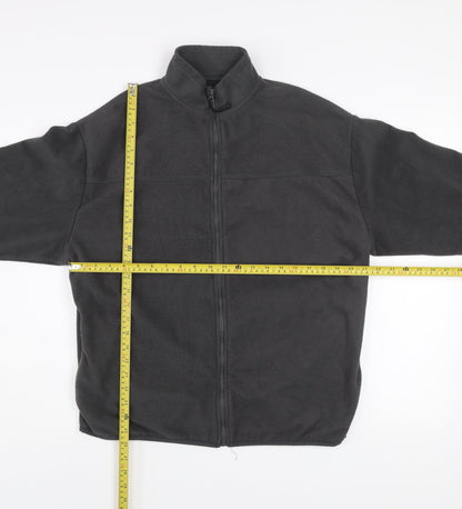 Back view of ASOS DESIGN Men's Black Fleece Zip Jacket, size S