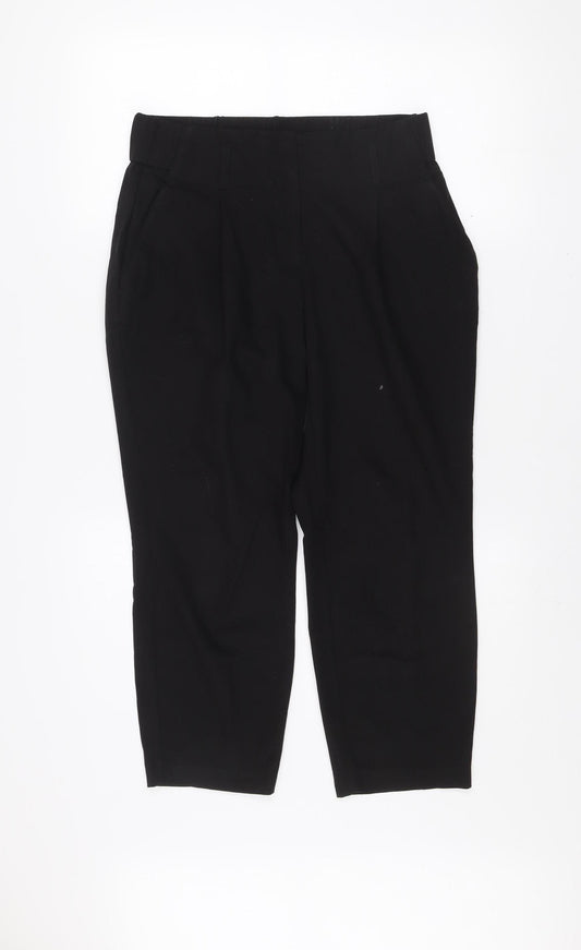 Dorothy Perkins Womens Black UK10 Cropped Trousers Polyester Blend