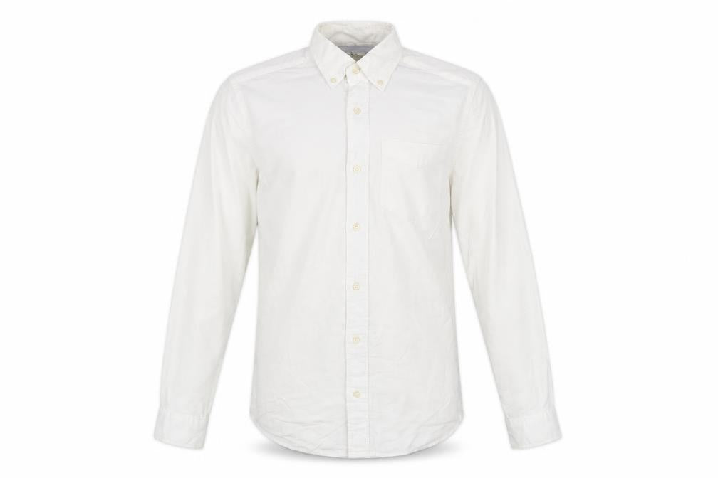 Next Men's White Cotton Button-Up Casual Shirt Small Regular Fit