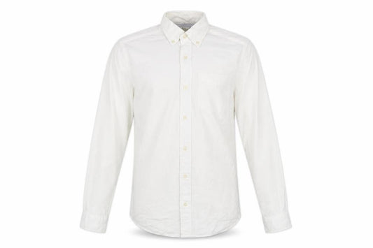 Next Men's White Cotton Button-Up Casual Shirt Small Regular Fit