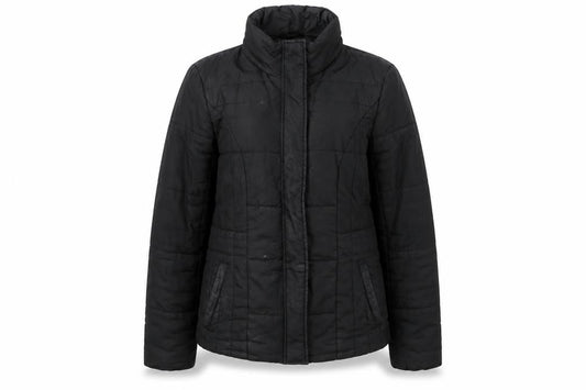 M&Co Women's Black Size 14 Puffer Jacket Polyester Mid-Length