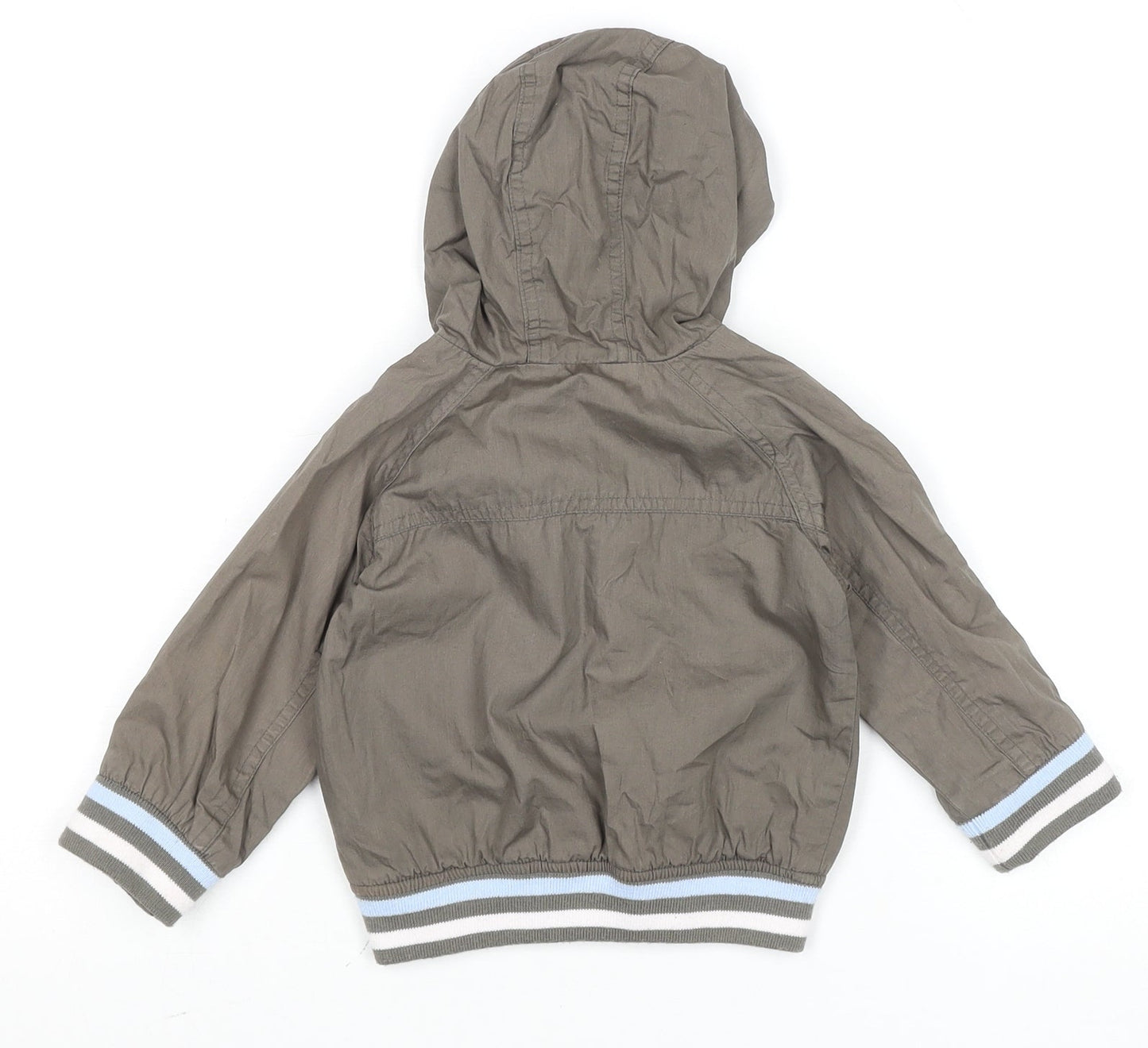 Bornbliss Unisex Baby Brown 9-12 Months Hooded Bomber Jacket Cotton