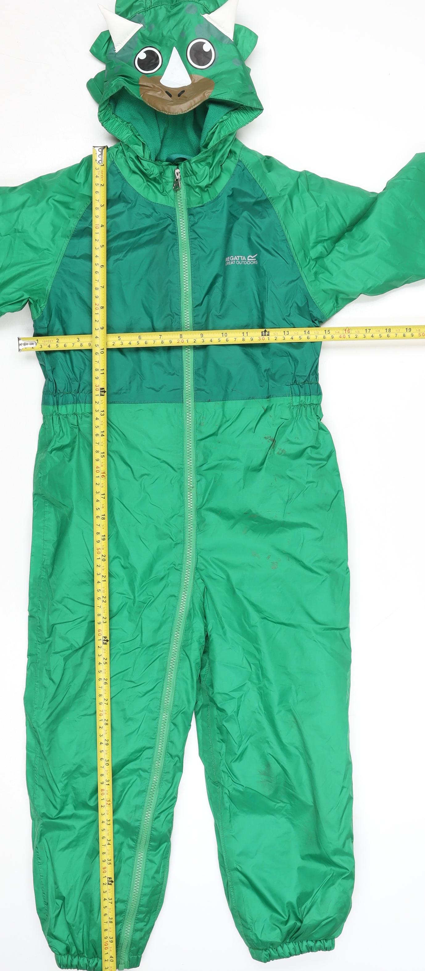 Regatta Boys Green Dinosaur Waterproof Hooded Snowsuit 6 Years