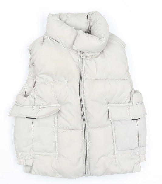 Zara Girls Beige Puffer Jacket 2-3 Years Sleeveless Quilted Gilet
