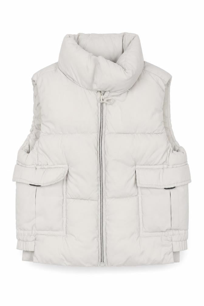 Zara Girls Beige Puffer Jacket 2-3 Years Sleeveless Quilted Gilet