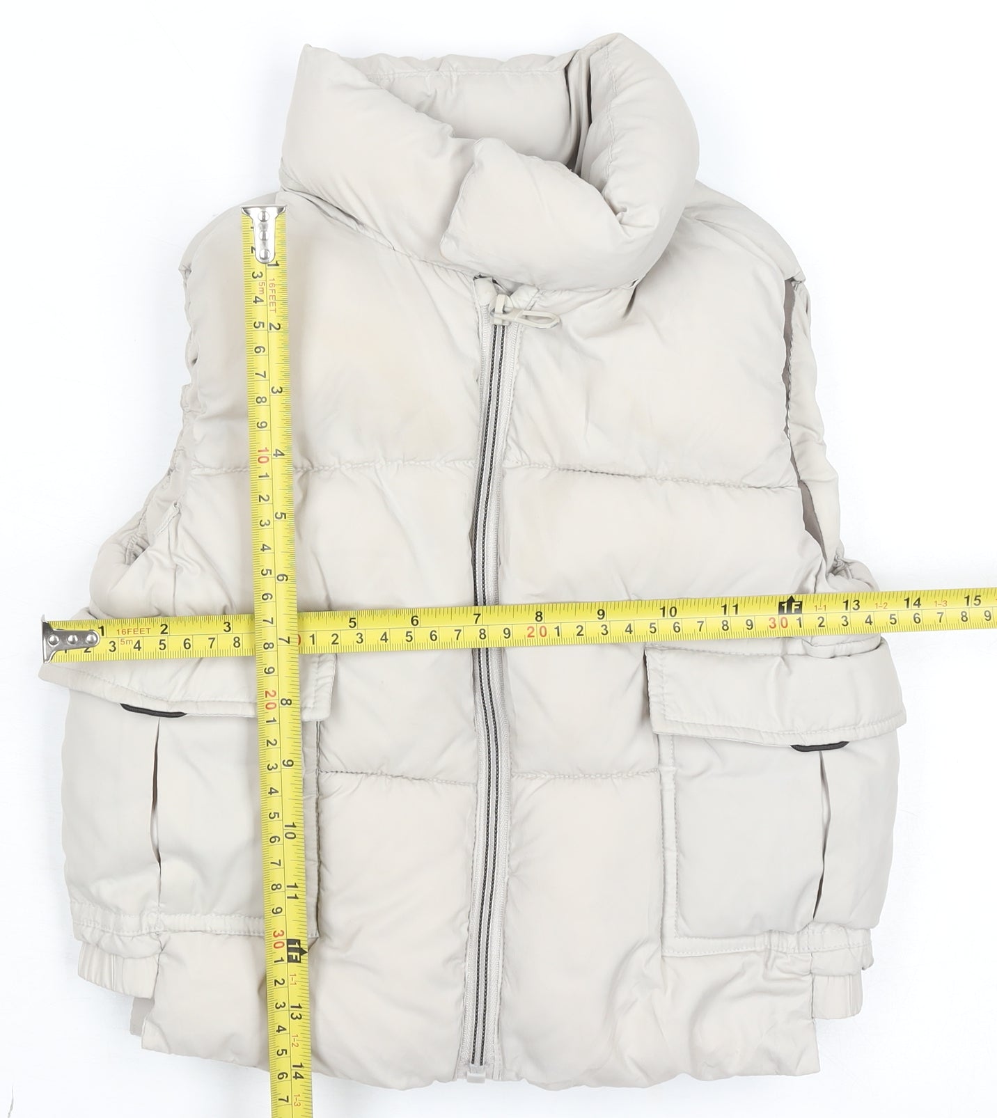 Zara Girls Beige Puffer Jacket 2-3 Years Sleeveless Quilted Gilet