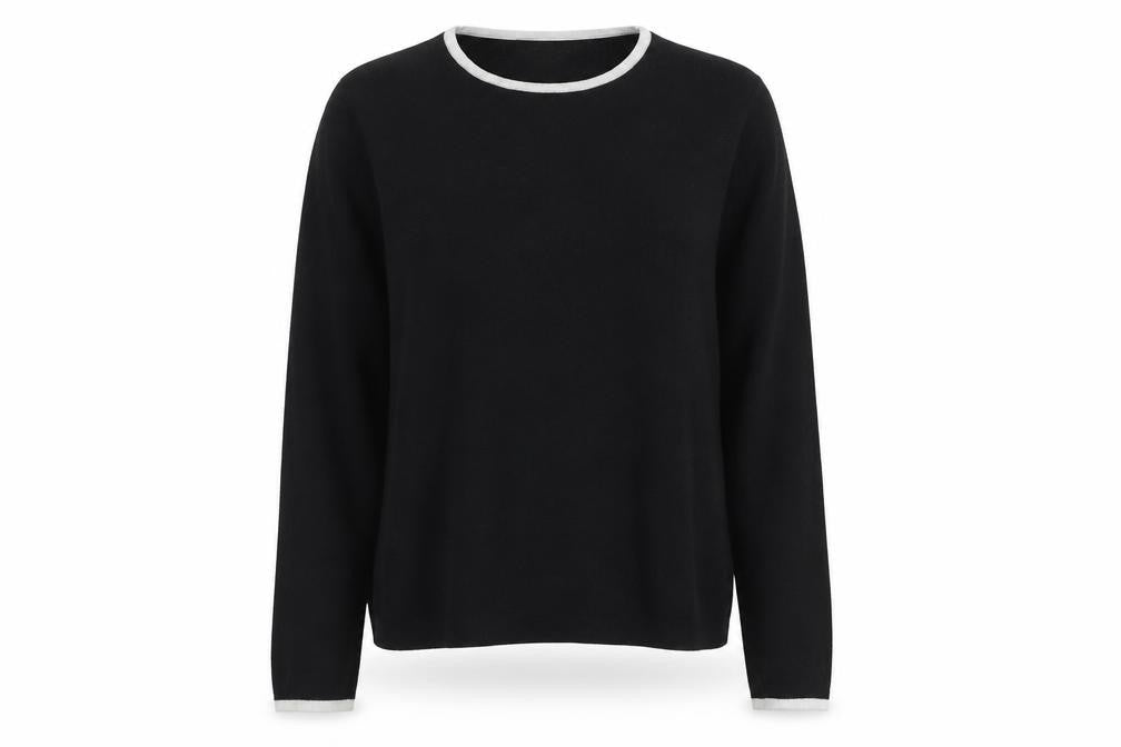 MNG Womens Black Crew Neck Knit Jumper Size 12